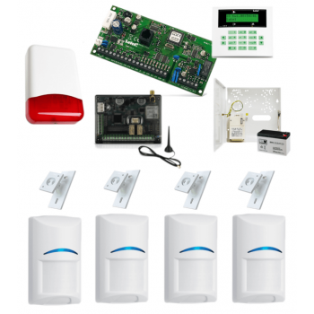SYSTEM ALARMOWY SATEL CA-5 KPL LCD + 4x Gen2 ISC-BPR2-W12 + TI700 + GPRS-A